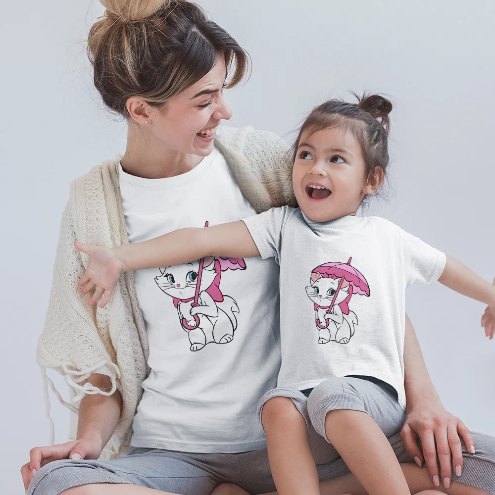 Summer Mom And My Matching Clothes T-shirt 3D Mary Cat Open Umbrella Print Casual Woman Tshirt Disney The Aristocats Family Look
Summer Mom And My Matching Clothes T-shirt 3D Mary Cat Open Umbrella Print Casual Woman Tshirt Disney The Aristocats Family Look