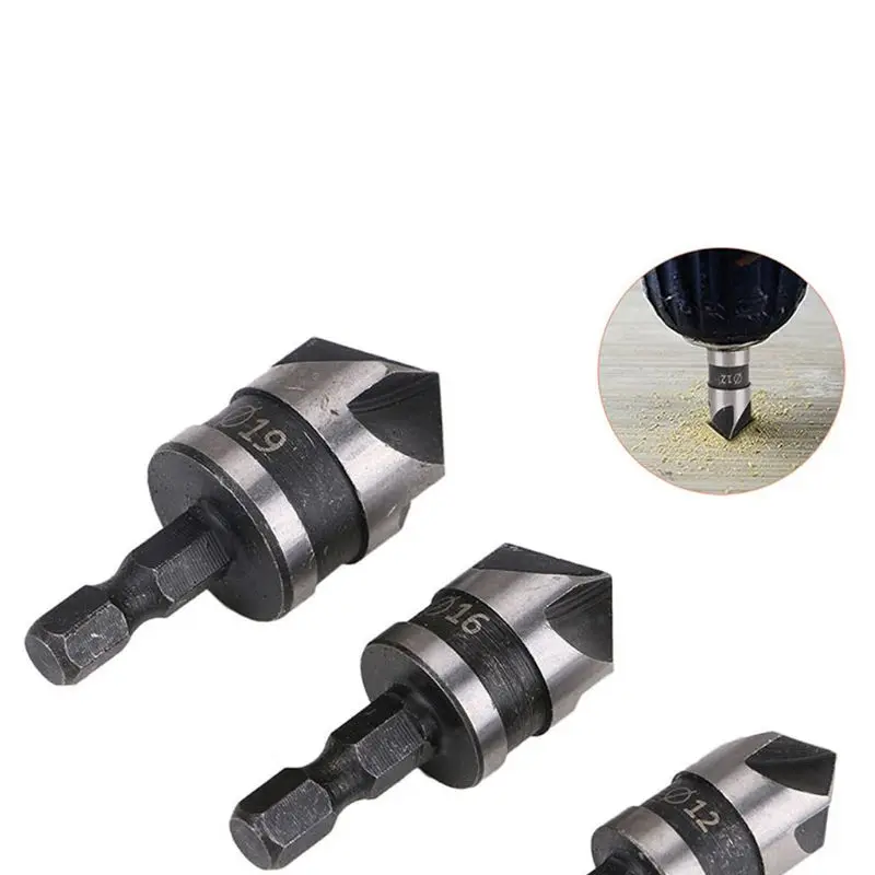 3pcs/set 90 Degree 1/4 Hex Drill Rod 5 Flute 12mm 16mm 19mm Wood Debur Counter A0KF
3pcs/set 90 Degree 1/4 Hex Drill Rod 5 Flute 12mm 16mm 19mm Wood Debur Counter A0KF