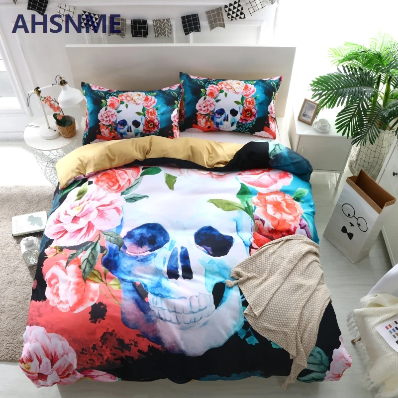 AHSNME Floral Printed Bedding Set Skeleton Duvet Cover Sets 3d Flower Skull Blanket Cover Adult Bedlinens Super King Bedclothes
AHSNME Floral Printed Bedding Set Skeleton Duvet Cover Sets 3d Flower Skull Blanket Cover Adult Bedlinens Super King Bedclothes