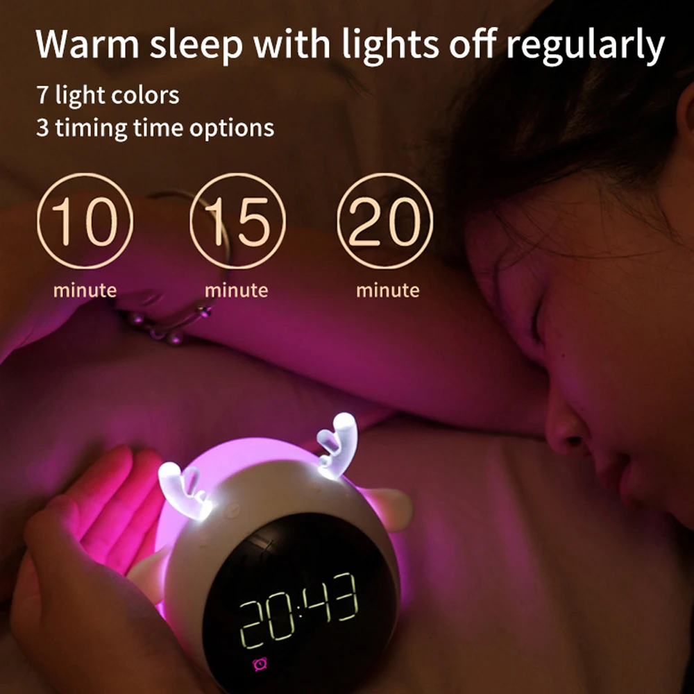 LED Cute pet Sheep Deer Alarm Clock Smart Colorful Electronic Creative Mini Digital Sleep Kids Table Cute Cartoon Luminous Clock 
LED Cute pet Sheep Deer Alarm Clock Smart Colorful Electronic Creative Mini Digital Sleep Kids Table Cute Cartoon Luminous Clock