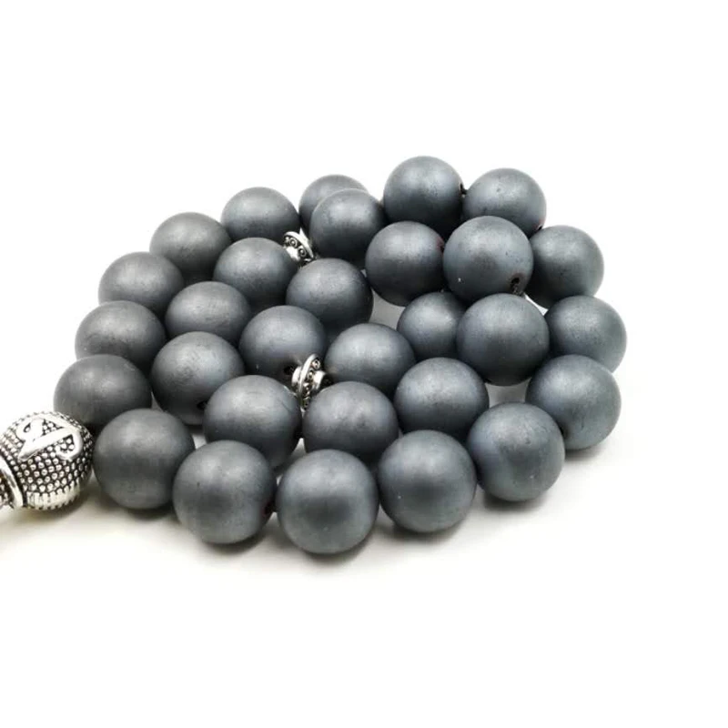 Натуральный гематит Tasbih серый матовый камень Misbaha четки ручной работы kazaz 33