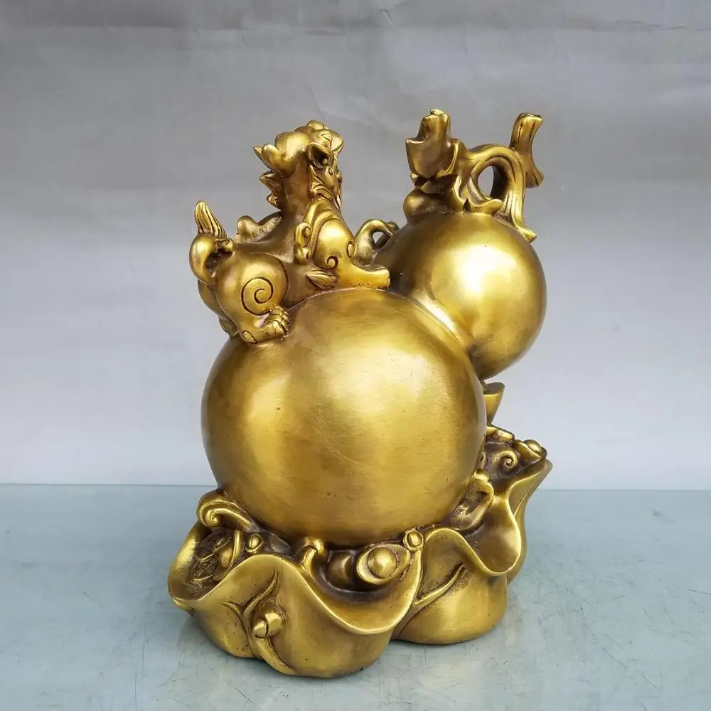 wedding decoration 9" China Lucky Seikos brass Calabash statue Carved gourd brave ingot Allegory of wealth and wealth
wedding decoration 9" China Lucky Seikos brass Calabash statue Carved gourd brave ingot Allegory of wealth and wealth