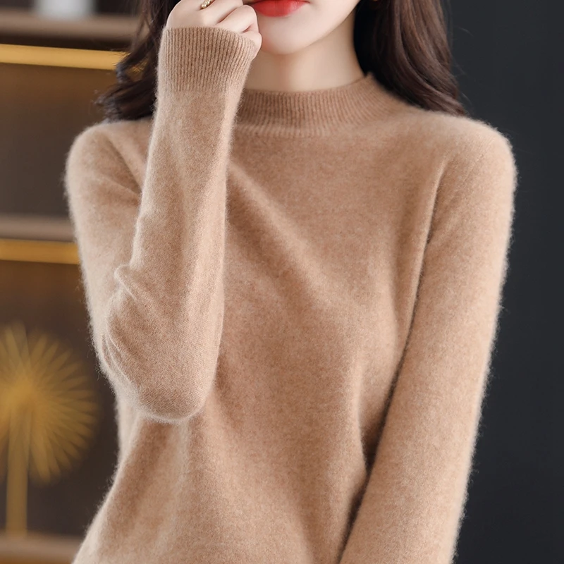 Spring Autumn Womein's Sweaters Classic Half Turtleneck Long Sleeve Basice Jumper 100% Wool Knitted Jemale Pullover Top Clothing
Spring Autumn Womein's Sweaters Classic Half Turtleneck Long Sleeve Basice Jumper 100% Wool Knitted Jemale Pullover Top Clothing