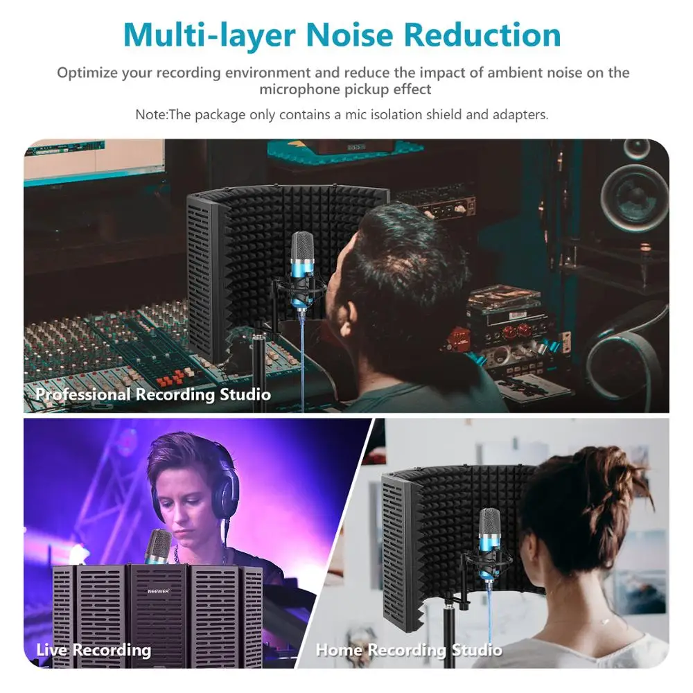 Защитная крышка от микрофона Neewer Pro поп фильтр с 5 панелями высокоплотная