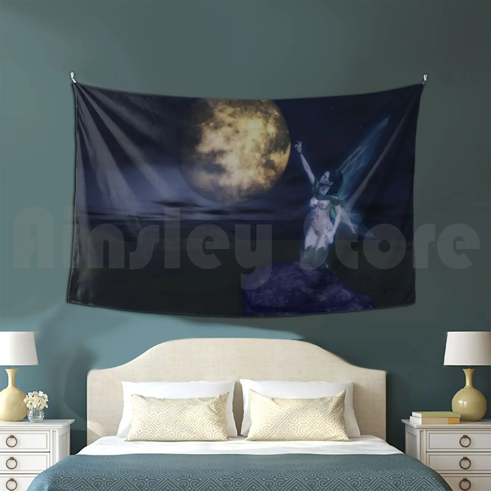 Fairy In The Moonlight Tapestry Living Room Bedroom Fairy Moon Blues Night Landscape Mystical New Age
Fairy In The Moonlight Tapestry Living Room Bedroom Fairy Moon Blues Night Landscape Mystical New Age