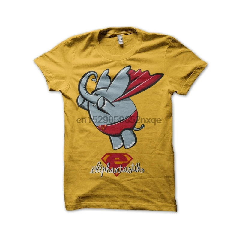 Мужская футболка желтая teeshirt Elefantastik Супергерой футболки для женщин и мужчин