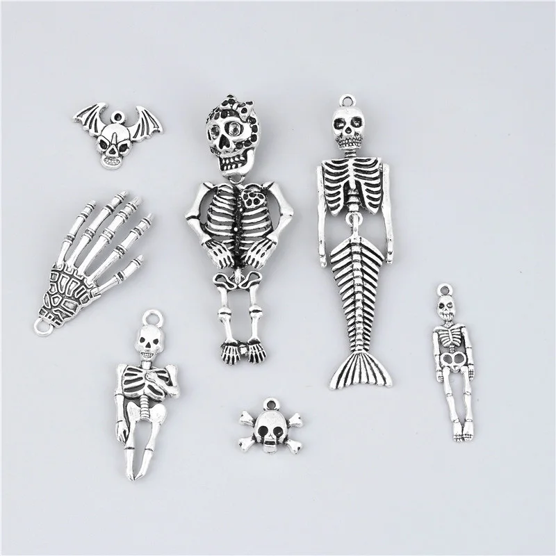 7pcs Mix Charms Bone Skeleton Silver Color Pendant For Making Necklace Bracelet Jewelry Supplies
7pcs Mix Charms Bone Skeleton Silver Color Pendant For Making Necklace Bracelet Jewelry Supplies