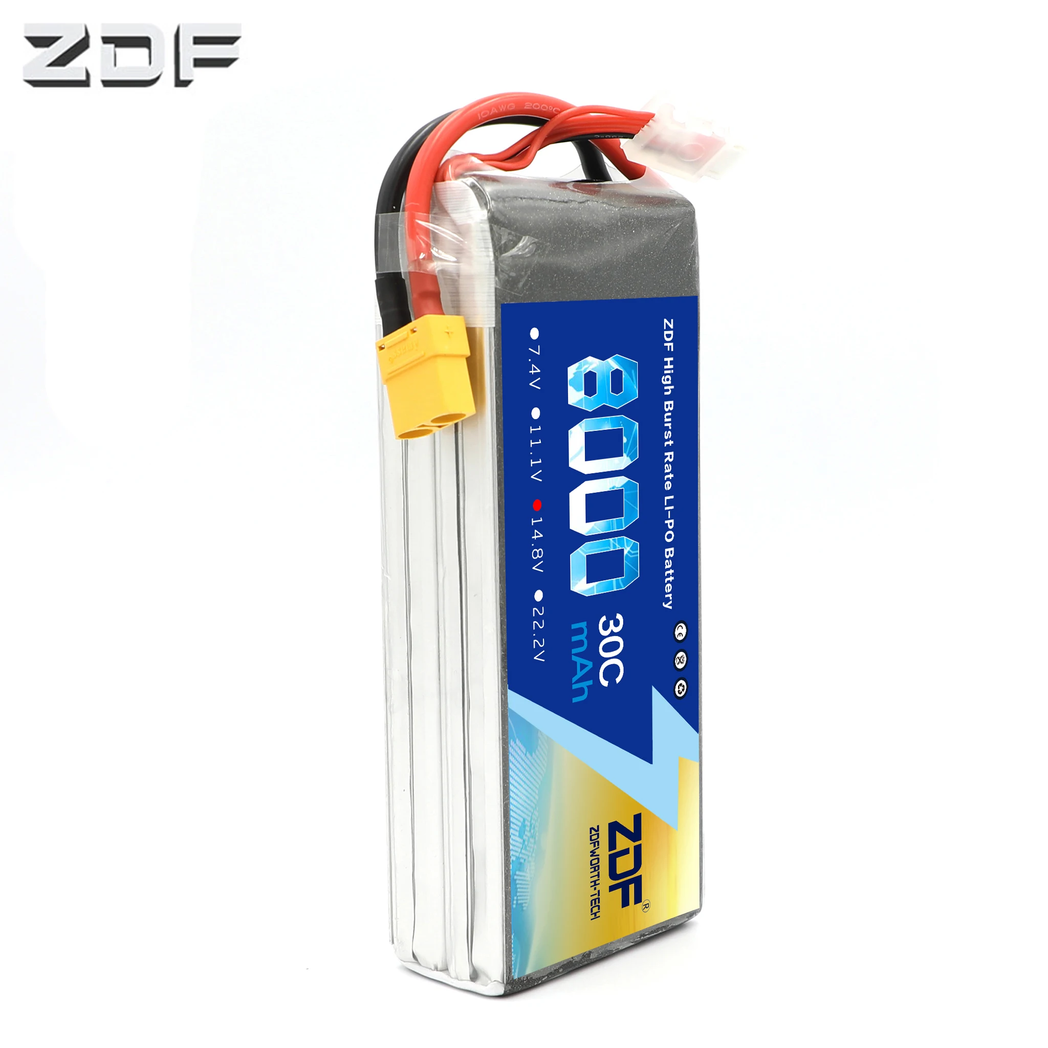 2019 ZDF полная емкость Lipo батарея 14 8 V 4S 8000MAH 30C 60C RC AKKU для самолета вертолета лодки FPV