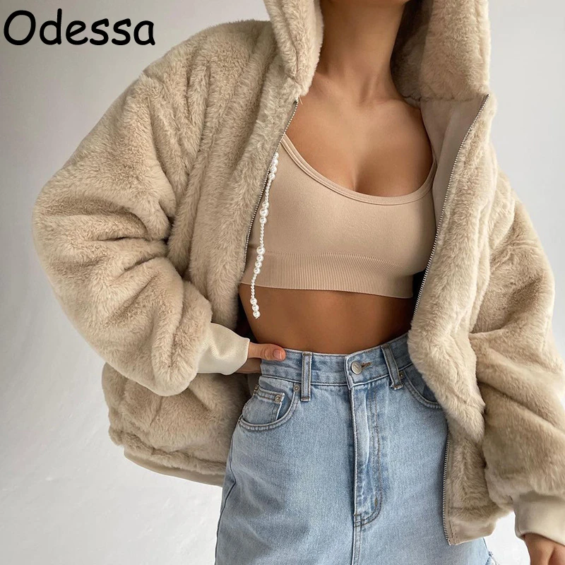 Odessa Khaki Winter Oversized Woolen Jacket Women Loose Hoodies Coat Chunky Faux Fur Overcoat Womans Thick Warm Outwear
Odessa Khaki Winter Oversized Woolen Jacket Women Loose Hoodies Coat Chunky Faux Fur Overcoat Womans Thick Warm Outwear