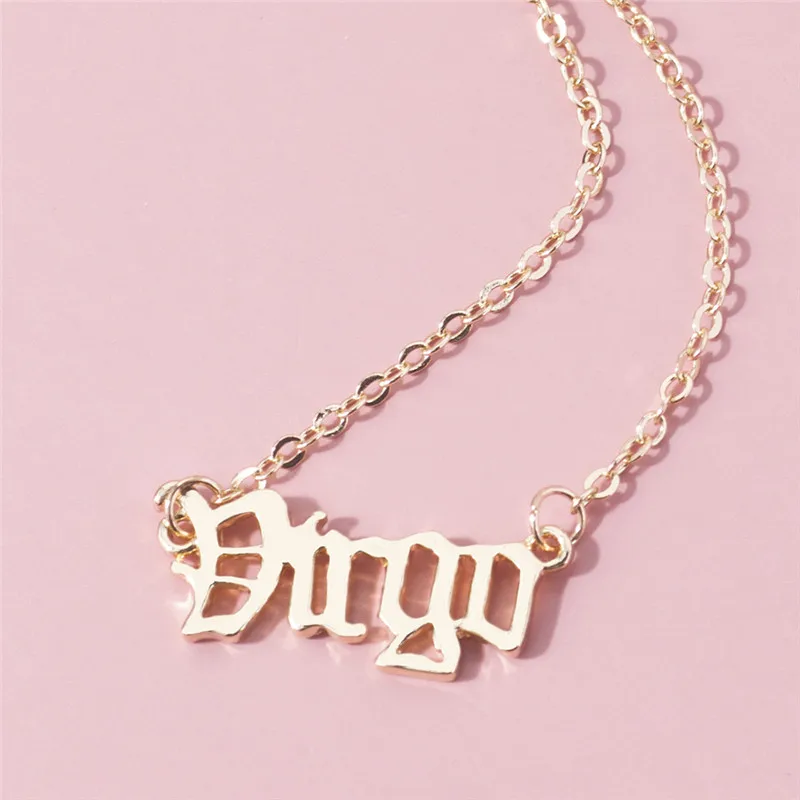 Fashion Women 12 Constellation Necklace Letter Pendant Wild Alloy Gold Chain Trendy Luxury Casual Ladies Gift Jewelry
Fashion Women 12 Constellation Necklace Letter Pendant Wild Alloy Gold Chain Trendy Luxury Casual Ladies Gift Jewelry