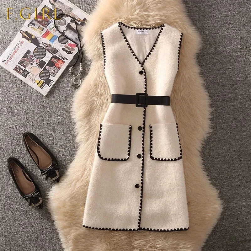 Vintage Long Knitted Vest Jacket Women 2021 Fall Fashion Korean Slim Single Breasted Waistcoat Elegant Sleeveless Cardigan Coats
Vintage Long Knitted Vest Jacket Women 2021 Fall Fashion Korean Slim Single Breasted Waistcoat Elegant Sleeveless Cardigan Coats