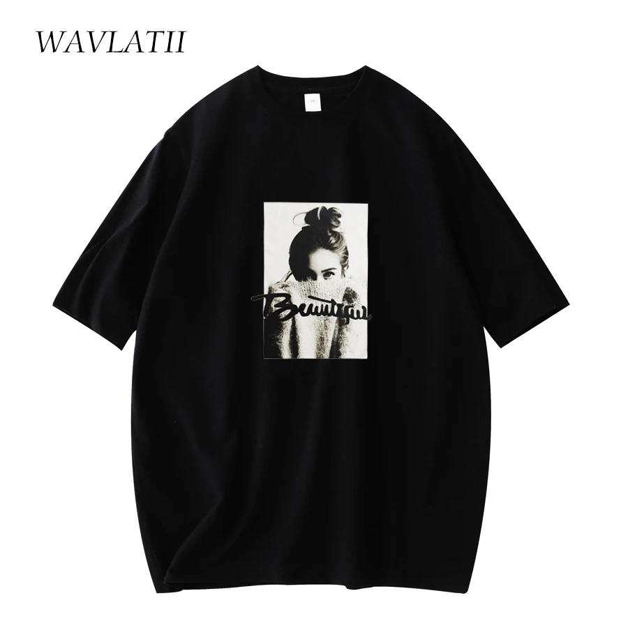 WAVLATII Женские новые хлопковые черные футболки wavлатинi, женские белые повседневные футболки с принтом, женская уличная одежда, синие Топы с к...
WAVLATII Женские новые хлопковые черные футболки wavлатинi, женские белые повседневные футболки с принтом, женская уличная одежда, синие Топы с к...