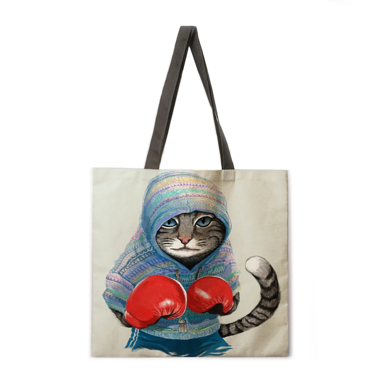 Ladies handbag boxing cat printing bag Ladies casual handbag Ladies shoulder bag Foldable shopping bag Outdoor beach handbag
Ladies handbag boxing cat printing bag Ladies casual handbag Ladies shoulder bag Foldable shopping bag Outdoor beach handbag