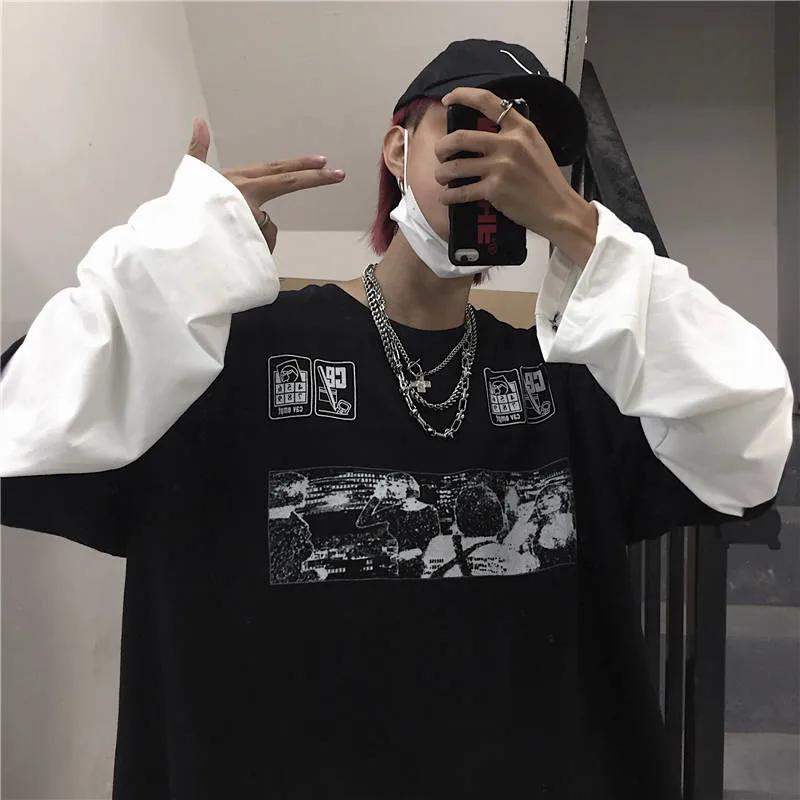 Japan Men Casual Tshirt Cool Kpop Tshirt Printed High Street Harajuku White Sweatshirt Male Cool Spring Male Tops Tee
Japan Men Casual Tshirt Cool Kpop Tshirt Printed High Street Harajuku White Sweatshirt Male Cool Spring Male Tops Tee