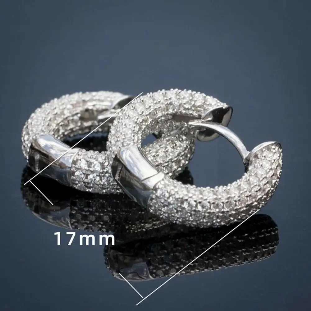 

Luxury Women Small Circle Hoop Earrings Dazzling Micro Fashion CZ Statement Paved Female Jewelry Stones Accessories Quality J2Z7