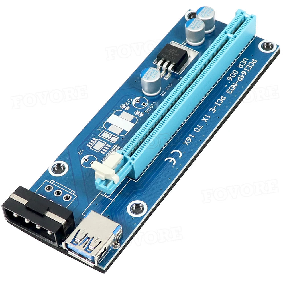 VER006 PCI-e Райзер-карта 006 PCIe PCI Express 1X до 16X Райзер 0 6 м USB 3 кабель SATA на контактов