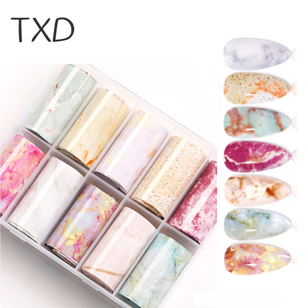 TXD 1Box Nail Transfer Foil Sticker Self Adhesive 3D Manicure Accessories DIY Marble Design Slider Papers Wraps Nails Art Tools
TXD 1Box Nail Transfer Foil Sticker Self Adhesive 3D Manicure Accessories DIY Marble Design Slider Papers Wraps Nails Art Tools