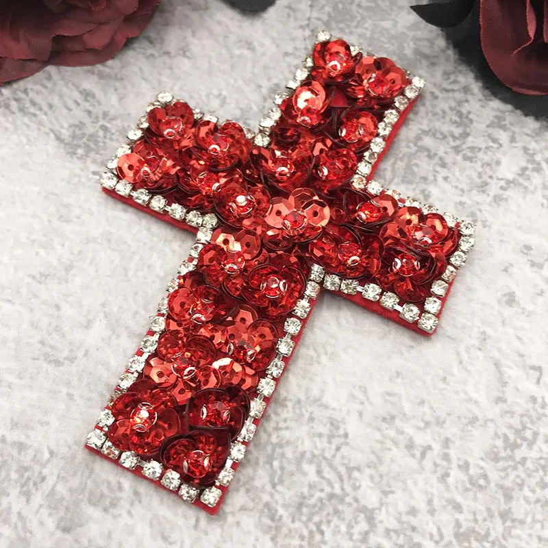Handmade Red Sequin Rose Flower Cross Rhinestone Beaded Sew on Clothes, Hats, Shoes, Bags,Patch Decorated
Handmade Red Sequin Rose Flower Cross Rhinestone Beaded Sew on Clothes, Hats, Shoes, Bags,Patch Decorated