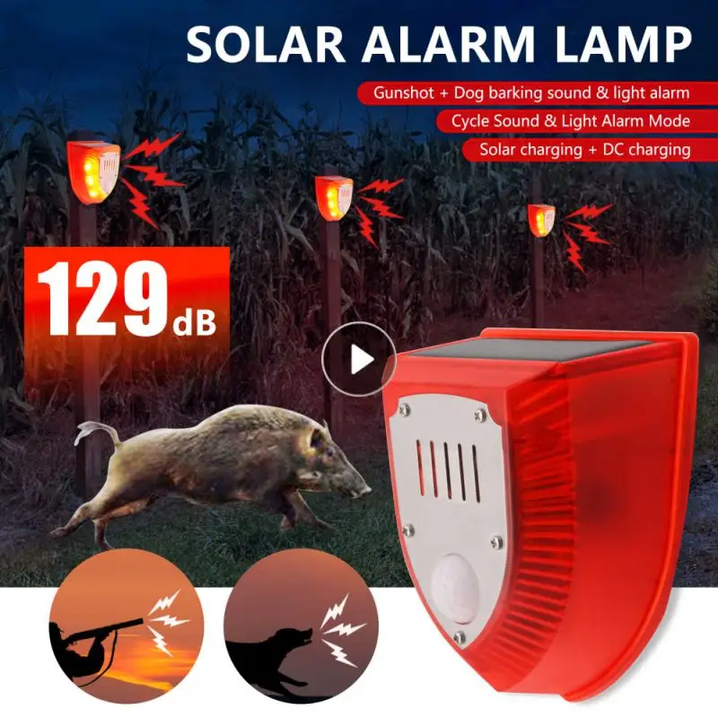 Solar Alarm Light Wild Boar Repellents Motion Sensor Dog Barking Gunshots Waterproof Solar Siren Outdoor Orchard Farm Repellers
Solar Alarm Light Wild Boar Repellents Motion Sensor Dog Barking Gunshots Waterproof Solar Siren Outdoor Orchard Farm Repellers