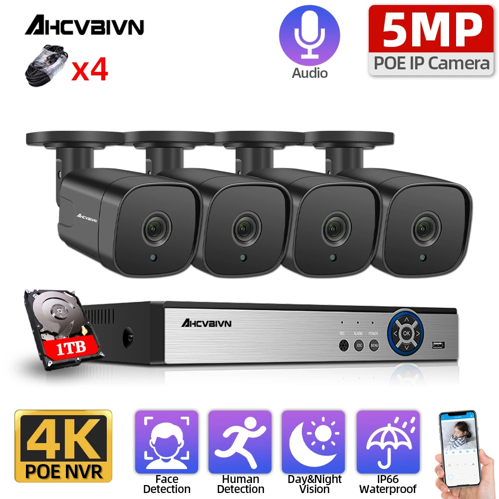 IP-камера видеонаблюдения H.265, 4 канала, 4K POE NVR, 5 Мп, наружная Водонепроницаемая аудиосистема, комплект камер наблюдения с камерами 5 Мп
IP-камера видеонаблюдения H.265, 4 канала, 4K POE NVR, 5 Мп, наружная Водонепроницаемая аудиосистема, комплект камер наблюдения с камерами 5 Мп