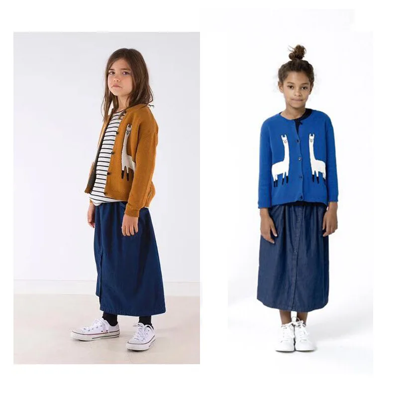 Весна 2019 детская одежда свитеры для девочек куртка милая мультяшная альпака