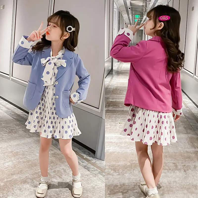 Children's Suit Spring Autumn Polka Dot Dress+vintage Blazer Teenagers Party Stage Clothes Sets Princess Casual Outwear 3-15Year
Children's Suit Spring Autumn Polka Dot Dress+vintage Blazer Teenagers Party Stage Clothes Sets Princess Casual Outwear 3-15Year