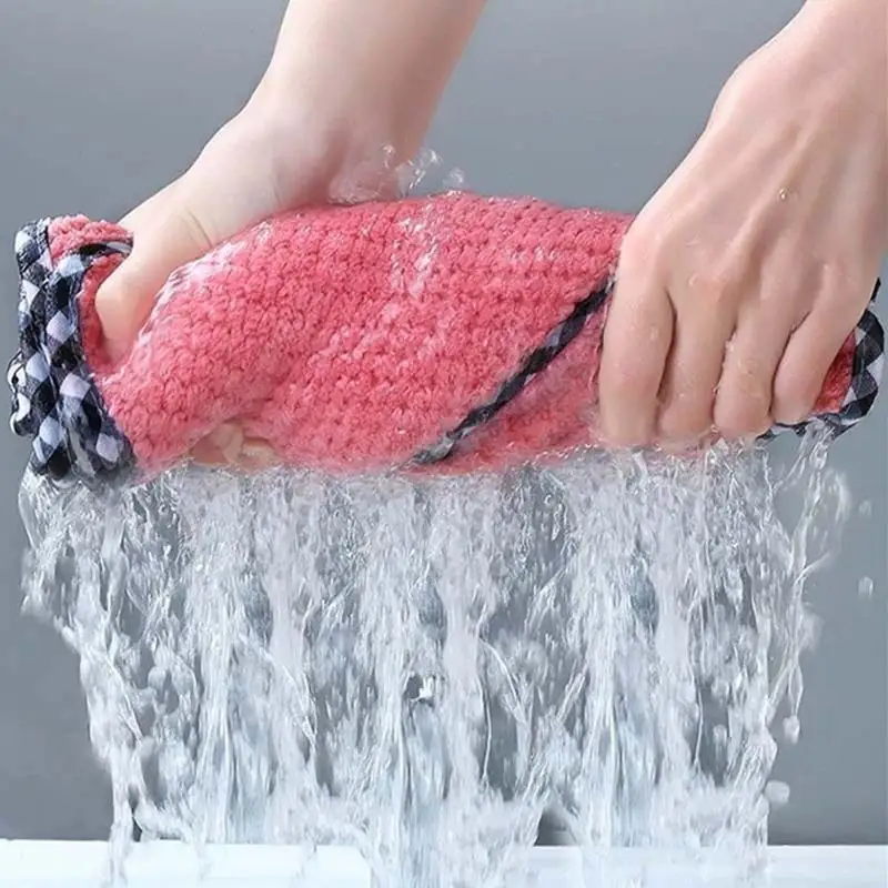 Non-greasy Non-linting Hangable Coral Fleece Double-sided Rag Kitchen Pineapple Pattern Absorbent Hand Towel Plain Dish Cloth
Non-greasy Non-linting Hangable Coral Fleece Double-sided Rag Kitchen Pineapple Pattern Absorbent Hand Towel Plain Dish Cloth