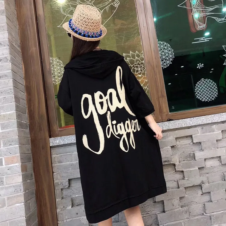 QING MO Black Yellow Lovely Cat Print Sweatshirt Coat Office Lady Style Casual Loose Coat Women Half Sleeve Hooded Coat ZQY1163
QING MO Black Yellow Lovely Cat Print Sweatshirt Coat Office Lady Style Casual Loose Coat Women Half Sleeve Hooded Coat ZQY1163