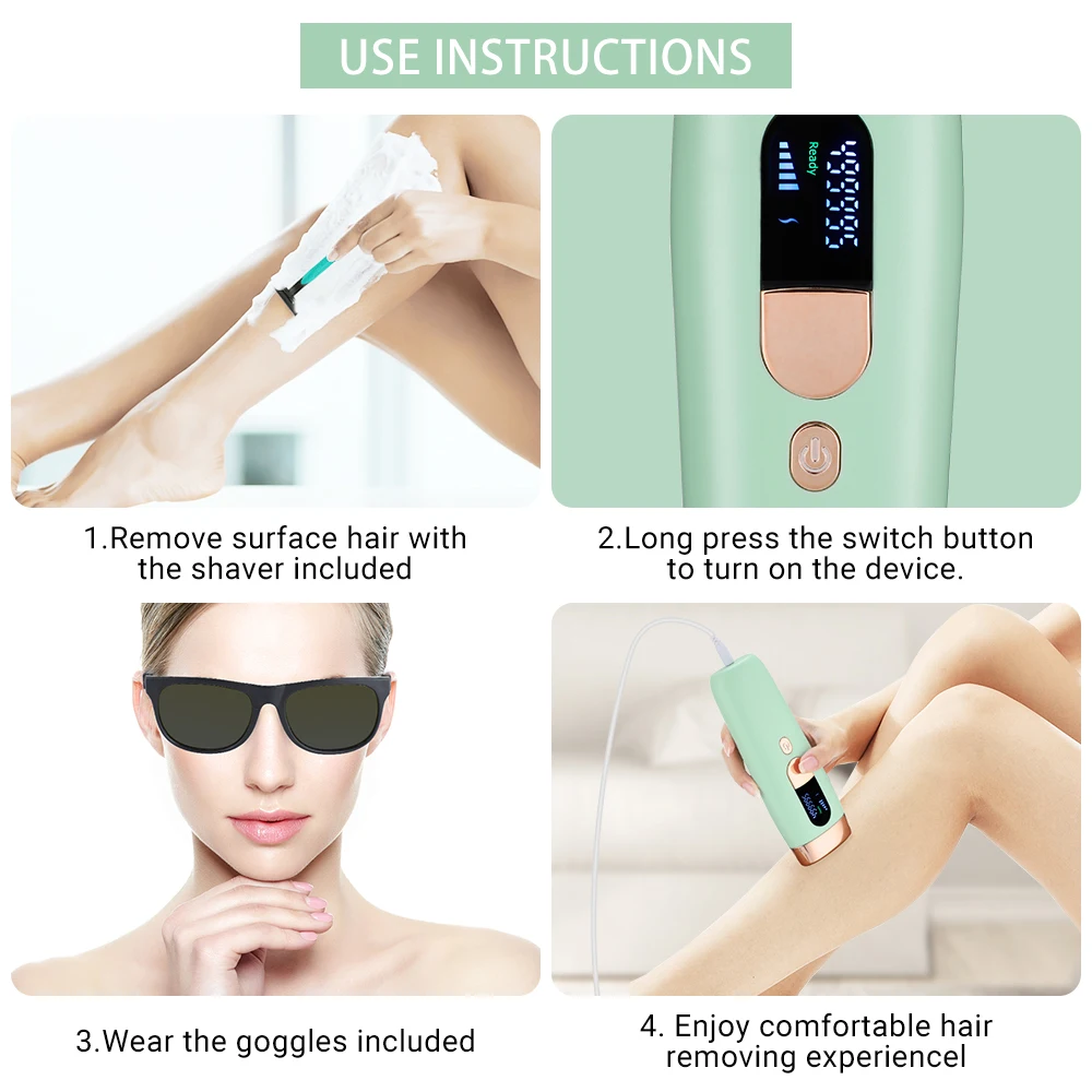 Permanent IPL Laser Epilator Hair Removal Device Photoepilator Electric Epilator for Women Whole Body Laser Hair Remover Machine
Permanent IPL Laser Epilator Hair Removal Device Photoepilator Electric Epilator for Women Whole Body Laser Hair Remover Machine