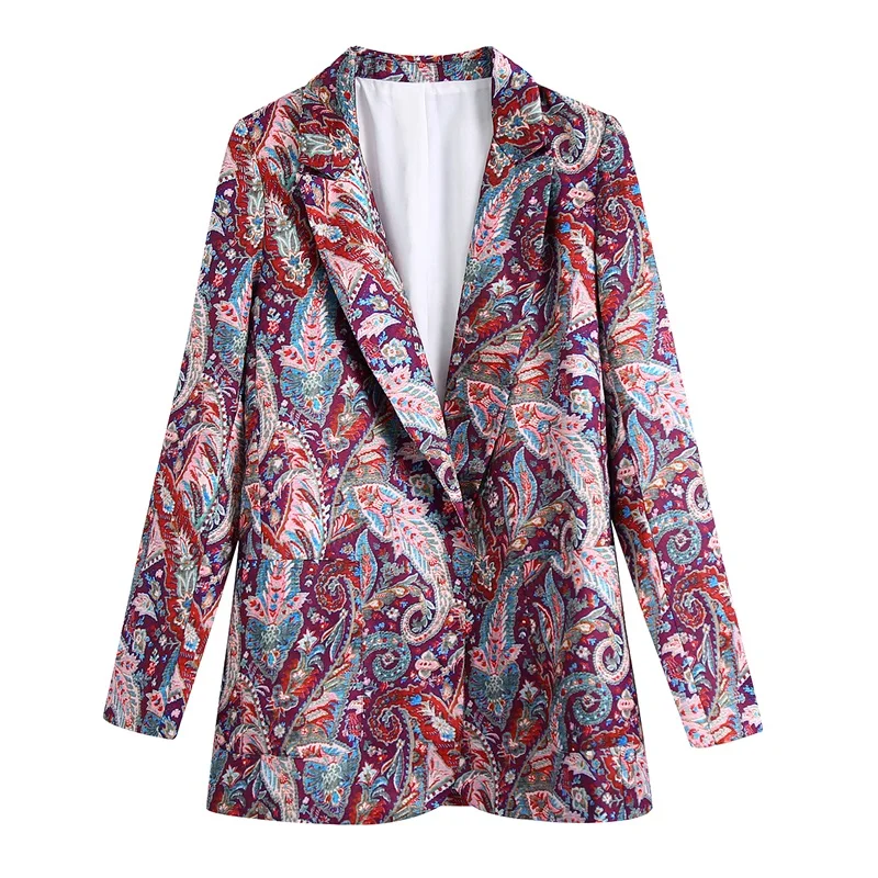 TRAF Women Fashion With Pockets Printing Loose Open Casual Blazer Coat Vintage Long Sleeve Slim Female Outerwear Streetwear
TRAF Women Fashion With Pockets Printing Loose Open Casual Blazer Coat Vintage Long Sleeve Slim Female Outerwear Streetwear