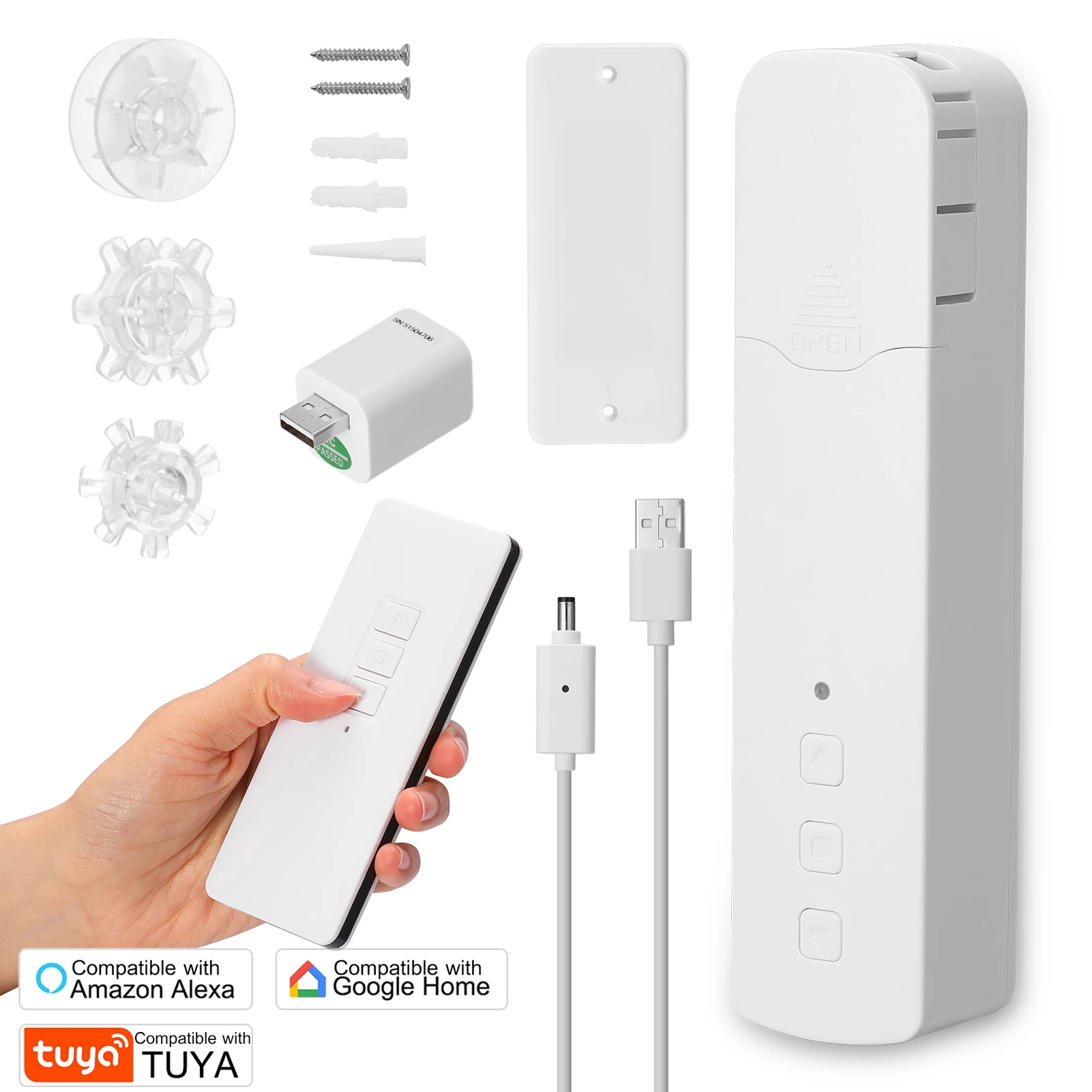 Умный двигатель для занавесок Tuya WIFI M515EGB, мотор для электрических штор с голосовым управлением через приложение и USB прием Wi-Fi
Умный двигатель для занавесок Tuya WIFI M515EGB, мотор для электрических штор с голосовым управлением через приложение и USB прием Wi-Fi