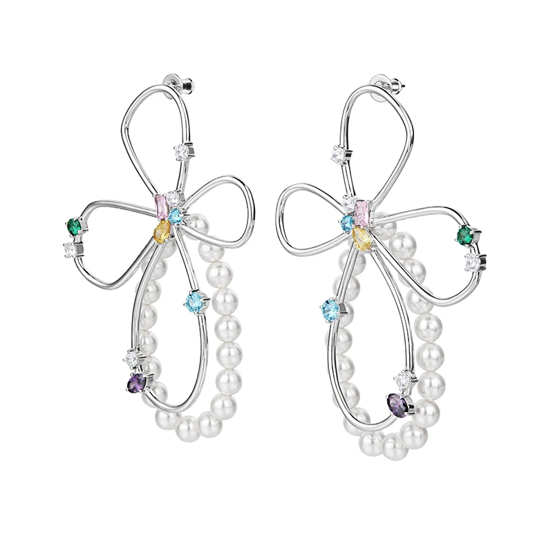 Statement Hanging Drop Earrings For Women Rainbow Zirconia Geometric CZ Flower Shape Pearl Chain Ear Jewelry
Statement Hanging Drop Earrings For Women Rainbow Zirconia Geometric CZ Flower Shape Pearl Chain Ear Jewelry