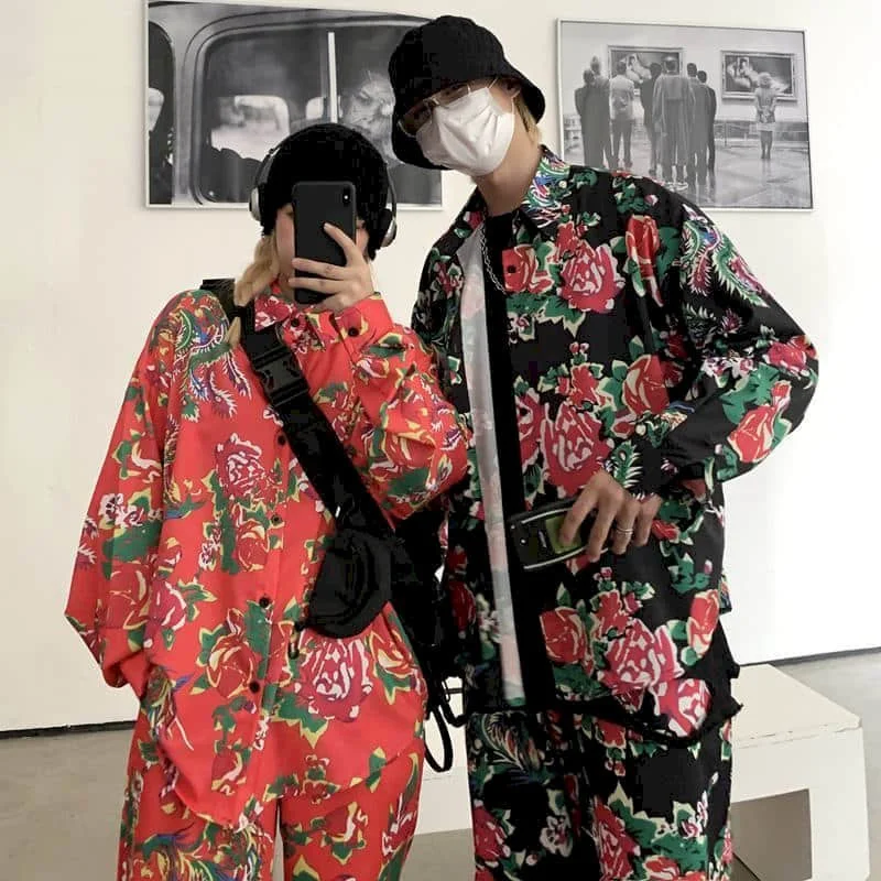 South Korea Fried Street Northeast Peony Flower Long-sleeved Shirt Men Women Shirts Korean Shirts Korean Plus Size Blusas
South Korea Fried Street Northeast Peony Flower Long-sleeved Shirt Men Women Shirts Korean Shirts Korean Plus Size Blusas