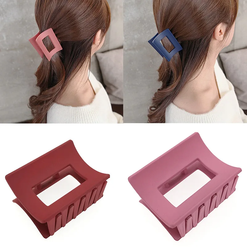 New Women Claw Clip Solid Color Square Hairpins Temperament Frosted Hair Claw Hair Clip Girl Headdress Fashion Hair Accessories
New Women Claw Clip Solid Color Square Hairpins Temperament Frosted Hair Claw Hair Clip Girl Headdress Fashion Hair Accessories