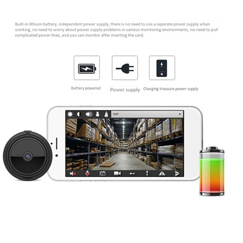 Portable Security Camera Wide-Angle Camera 1080P High-Definition WIFI Night Vision Monitor Support APP Operation
Portable Security Camera Wide-Angle Camera 1080P High-Definition WIFI Night Vision Monitor Support APP Operation