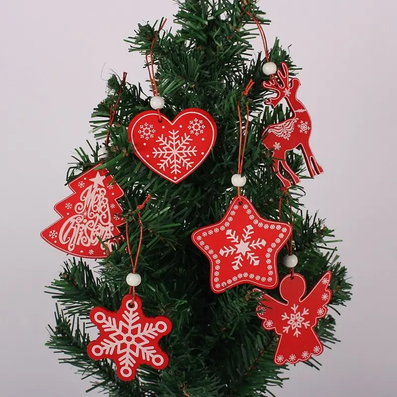 6pcs Red Christmas Ornament Wood Chip Snowflake With Rope Pendant Set, Family Wedding Party New Year Decoration Card
6pcs Red Christmas Ornament Wood Chip Snowflake With Rope Pendant Set, Family Wedding Party New Year Decoration Card