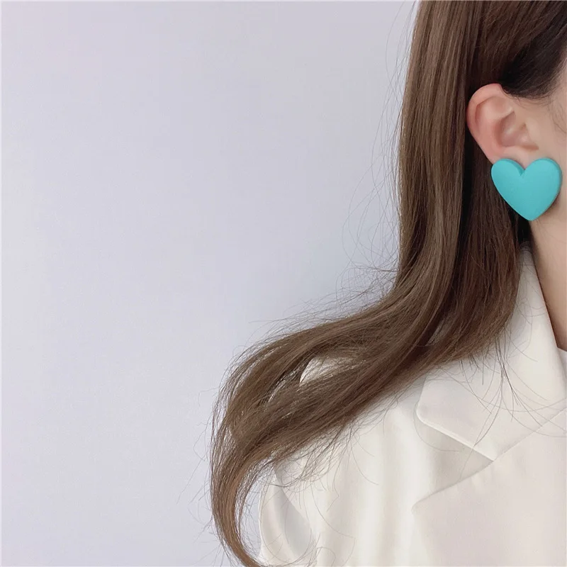 Sweet Colorful Matte Acrylic Heart Female Earrings Korean Lovely Exaggerated Big Stud Earrings For Women Jewelry Accessories
Sweet Colorful Matte Acrylic Heart Female Earrings Korean Lovely Exaggerated Big Stud Earrings For Women Jewelry Accessories