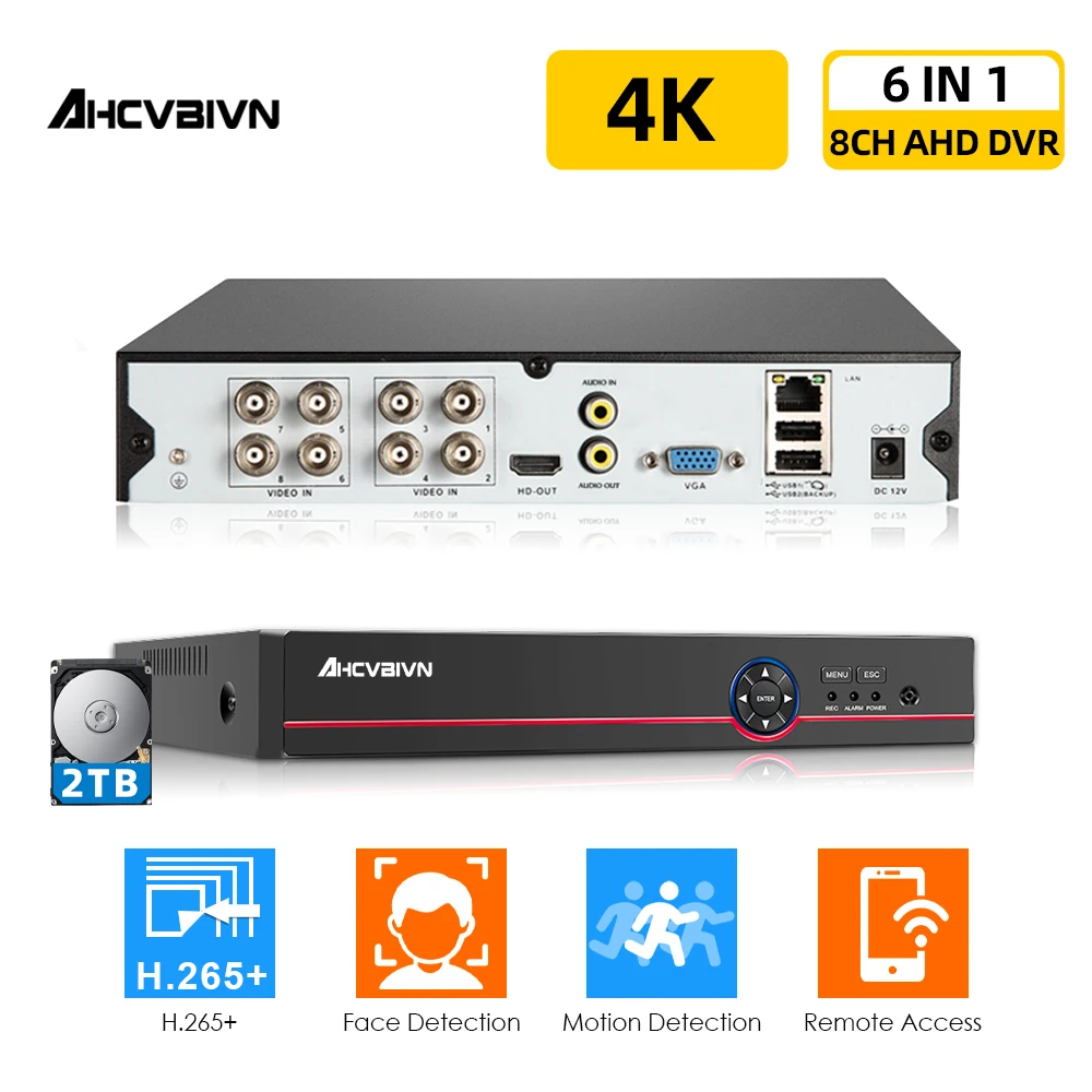 16CH 8CH 4K 1080P 5MP AHD DVR Recorder XMEye View P2P Cloud Video Surveillance Recorder for CVBS TVI AHD Analog Camera IP Camera
16CH 8CH 4K 1080P 5MP AHD DVR Recorder XMEye View P2P Cloud Video Surveillance Recorder for CVBS TVI AHD Analog Camera IP Camera