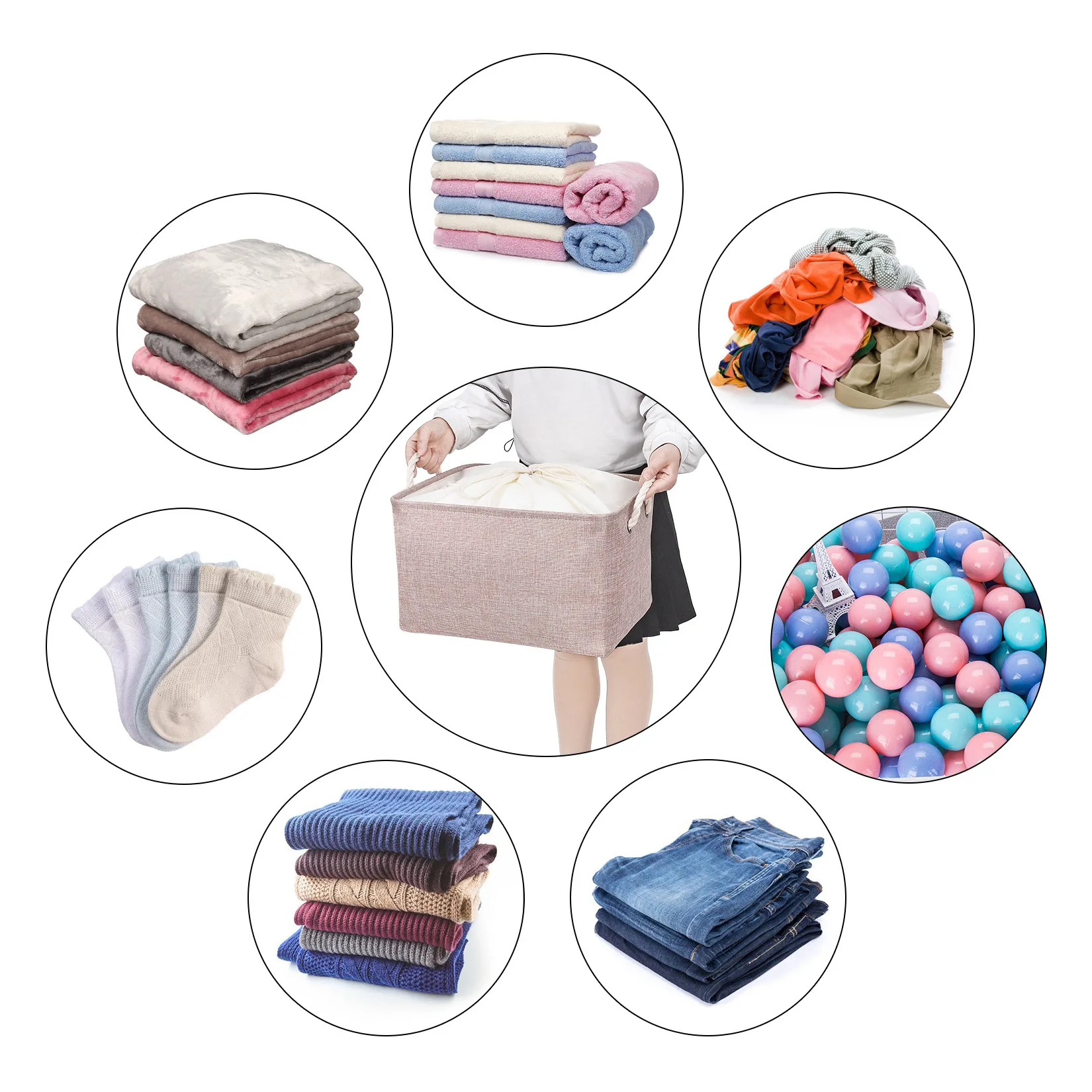 3pcs Foldable Storage Basket Cotton Linen Basket Organzier Drawstring Clothing Toy Storag Bag Large Closet Organizer 42x32x25cm 
3pcs Foldable Storage Basket Cotton Linen Basket Organzier Drawstring Clothing Toy Storag Bag Large Closet Organizer 42x32x25cm