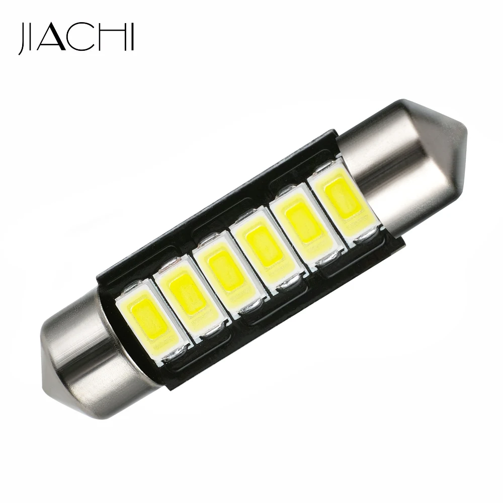 

JIACHI 10PCS Festoon 39mm LED License Plate Bulbs 5730 SMD 6 Chips C5W Auto Interior Doom Lamp Reading Light Wholesale White 12V