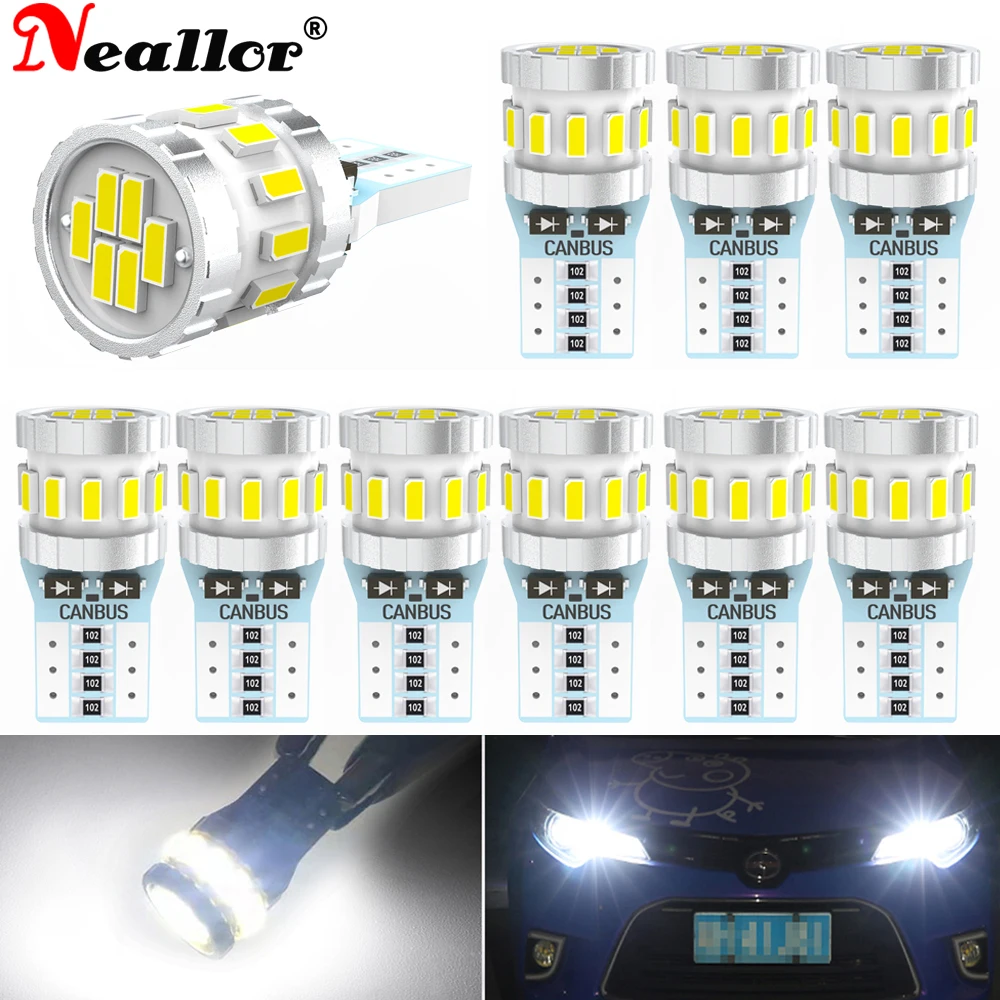 Светодиодсветодиодный лампы Canbus 10x T10 W5W 168 194 парковочные фары автомобиля для Toyota