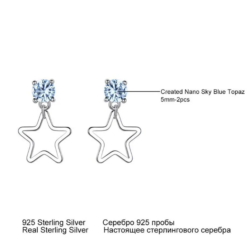 Real 925 Sterling Silver CZ Drop Earrings For Women Fashion Star Earrings Blue Topaz Gemstone Party Christmas Gift For Girl
Real 925 Sterling Silver CZ Drop Earrings For Women Fashion Star Earrings Blue Topaz Gemstone Party Christmas Gift For Girl