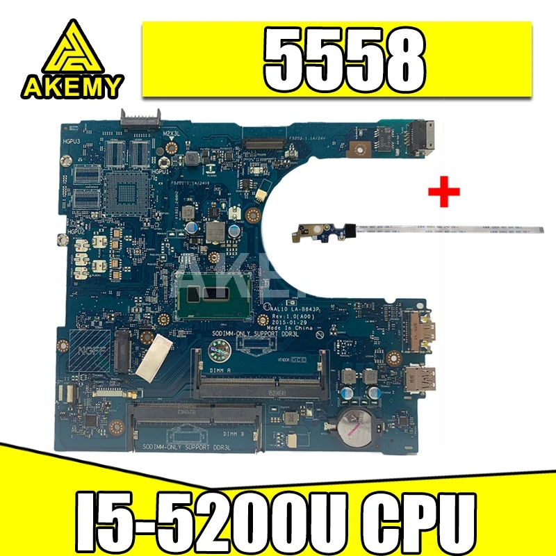 AKemy CN-0FRV68 LA-B843P for dell Dell Inspiron 5458 5558 5758 laptop motherboard with I5-5200U 0FRV68 FRV68 100% tested work
AKemy CN-0FRV68 LA-B843P for dell Dell Inspiron 5458 5558 5758 laptop motherboard with I5-5200U 0FRV68 FRV68 100% tested work