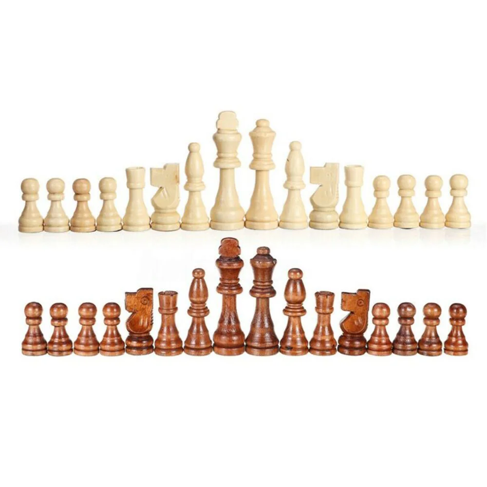 32PCS Wooden Carved Chess Pieces Hand Crafted Set Large 82mm King Size Toys Children Gift Portable For Travelling Train Park
32PCS Wooden Carved Chess Pieces Hand Crafted Set Large 82mm King Size Toys Children Gift Portable For Travelling Train Park