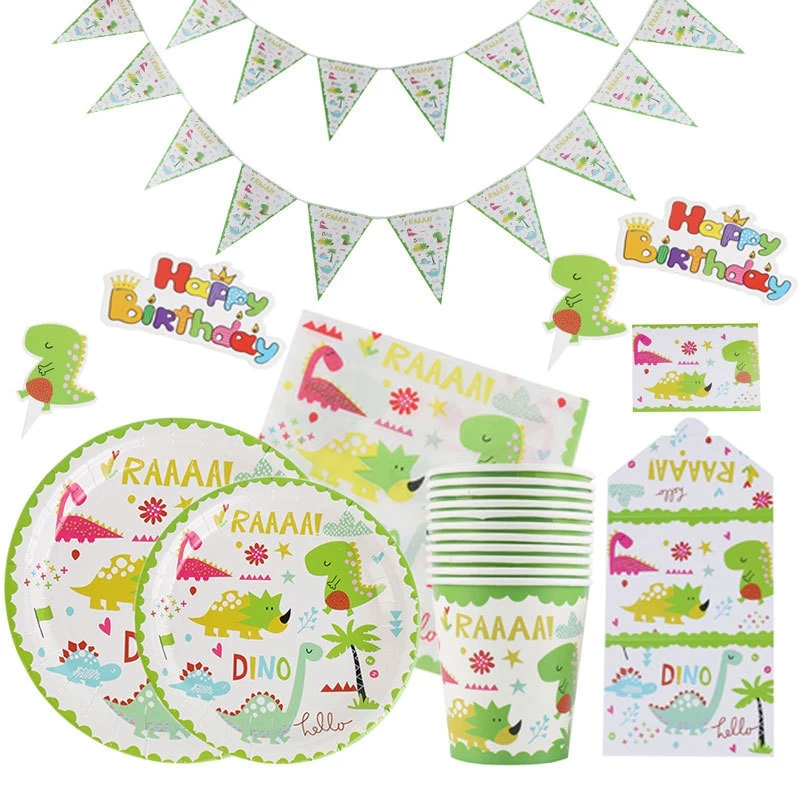 Dinosaur Theme Party Tableware Set Disposable Paper Plate Cup Tablecloth Cake Topper Happy 1ST Birthday Party Supplies For Boys
Dinosaur Theme Party Tableware Set Disposable Paper Plate Cup Tablecloth Cake Topper Happy 1ST Birthday Party Supplies For Boys