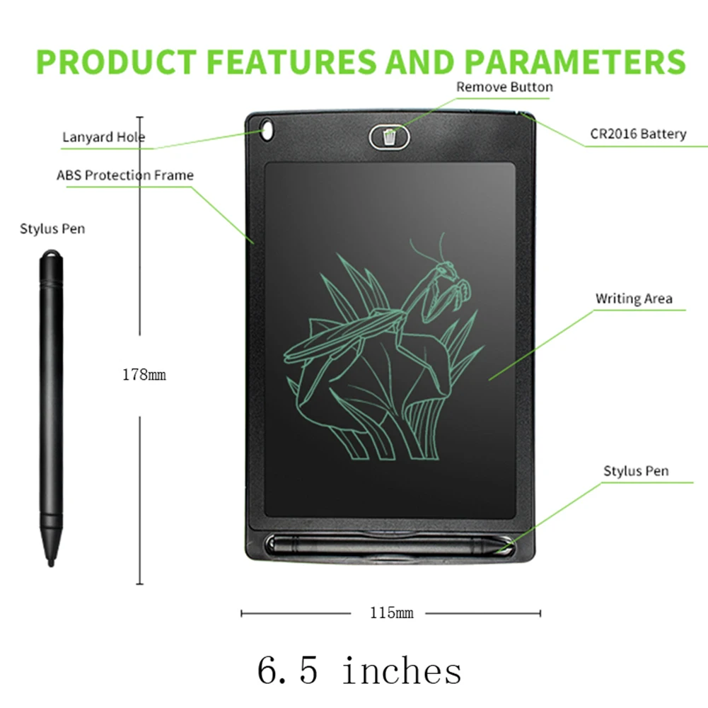 6.5 Inch LCD Writing Tablet Digital Drawing Tablet Handwriting Pads Kids Painting Graffiti Electric Tablet Children Gift
6.5 Inch LCD Writing Tablet Digital Drawing Tablet Handwriting Pads Kids Painting Graffiti Electric Tablet Children Gift