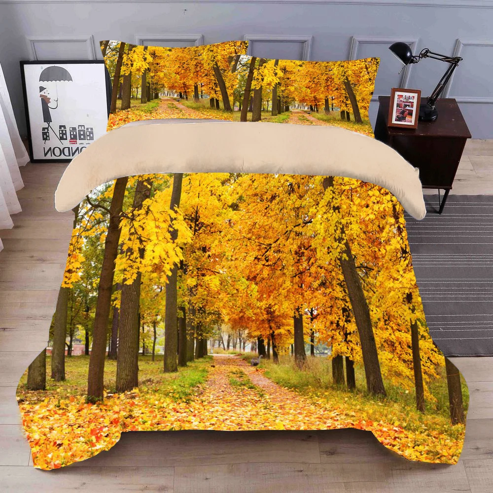 Woods Golden Leaf Picture Custom Factory Customized High Quality Home Textiles Bedding Three-piece Set Sheet Duvet Cover
Woods Golden Leaf Picture Custom Factory Customized High Quality Home Textiles Bedding Three-piece Set Sheet Duvet Cover