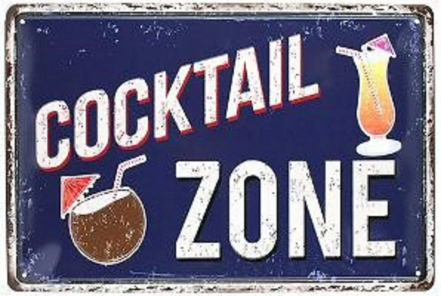 Metal Wall Sign Cocktail Zone Bar Supermarket Wall Art Poster Decoration Old-fashioned Retro Square Metal Sign 8X12 Inches 
Metal Wall Sign Cocktail Zone Bar Supermarket Wall Art Poster Decoration Old-fashioned Retro Square Metal Sign 8X12 Inches