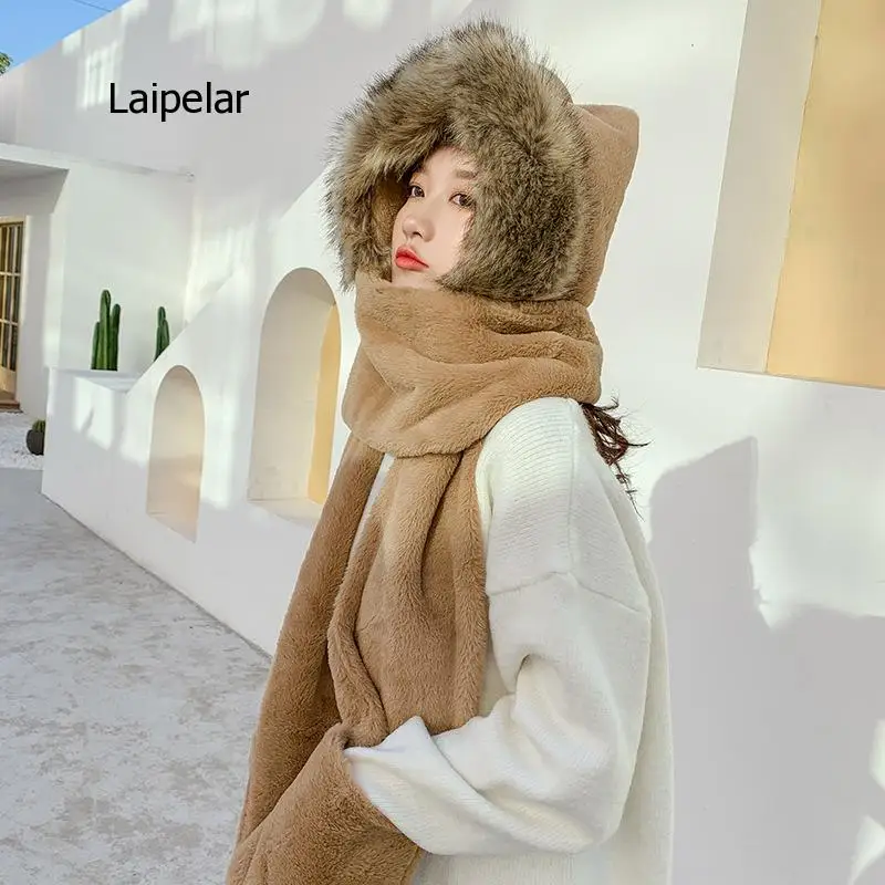 Autumn and Winter Female Korean Lovely Student One-Piece Hat Fashion Plush Thickened Warm Hat Scarf Glove Set
Autumn and Winter Female Korean Lovely Student One-Piece Hat Fashion Plush Thickened Warm Hat Scarf Glove Set