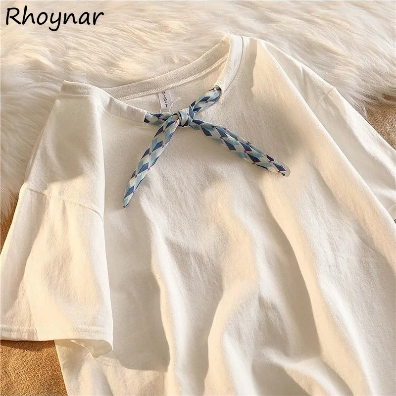 T-shirts Women Solid All-match Tees Bandage Trendy Soft Simple Leisure Summer New College Female O-neck Tops Korean Style Chic
T-shirts Women Solid All-match Tees Bandage Trendy Soft Simple Leisure Summer New College Female O-neck Tops Korean Style Chic